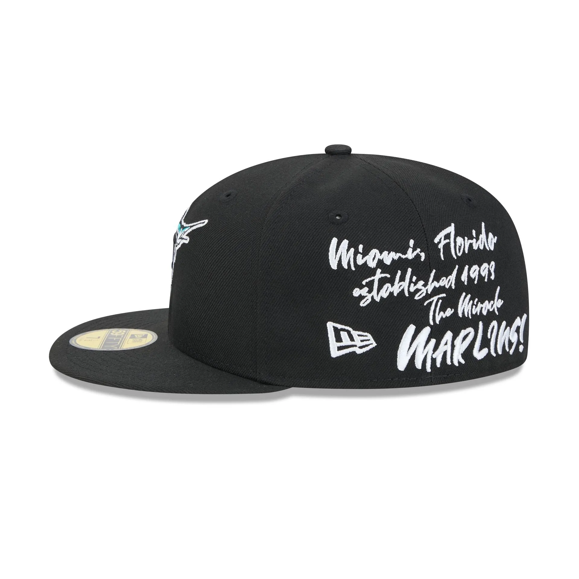 Miami Marlins Team Verbiage 59FIFTY Fitted Hat sold by New Era product image thumbnail 4
