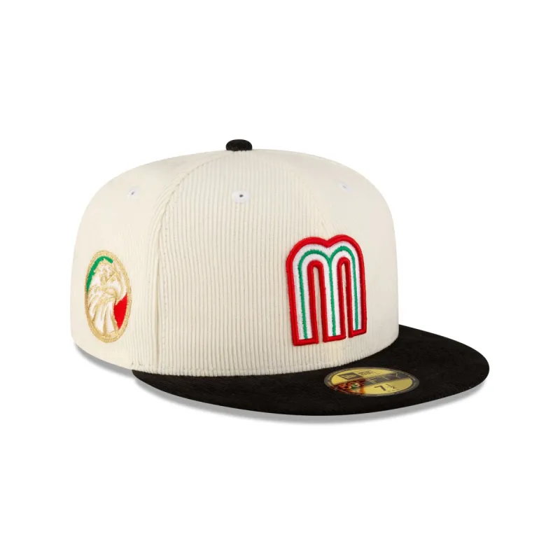 Mexico Baseball Chrome Black Corduroy 59FIFTY Fitted Hat sold by New Era