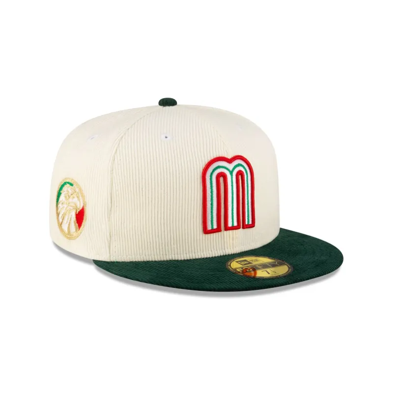 Mexico Baseball Chrome Green Corduroy 59FIFTY Fitted Hat sold by New Era