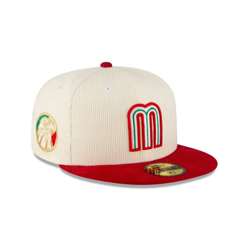 Mexico Baseball Chrome Red Corduroy 59FIFTY Fitted Hat sold by New Era