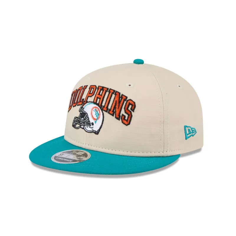 Miami Dolphins Historic Helmet Retro Crown 9FIFTY Snapback Hat sold by New Era