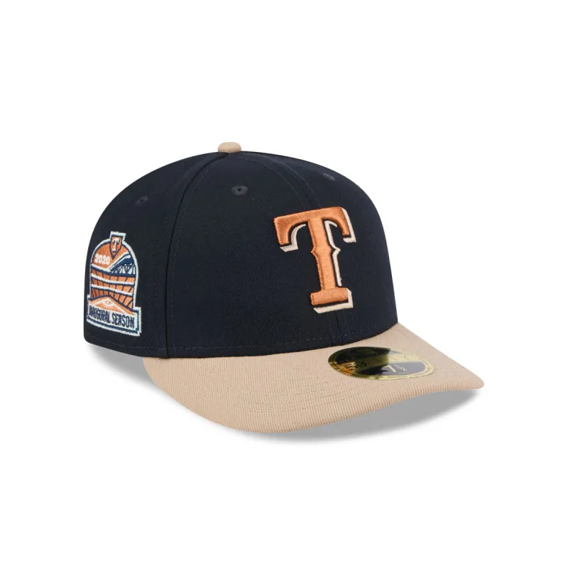 Texas Rangers Blue Ivory Low Profile 59FIFTY Fitted Hat sold by New Era