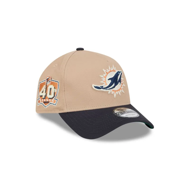 Miami Dolphins Beige Khaki 9FORTY A-Frame Snapback Hat sold by New Era