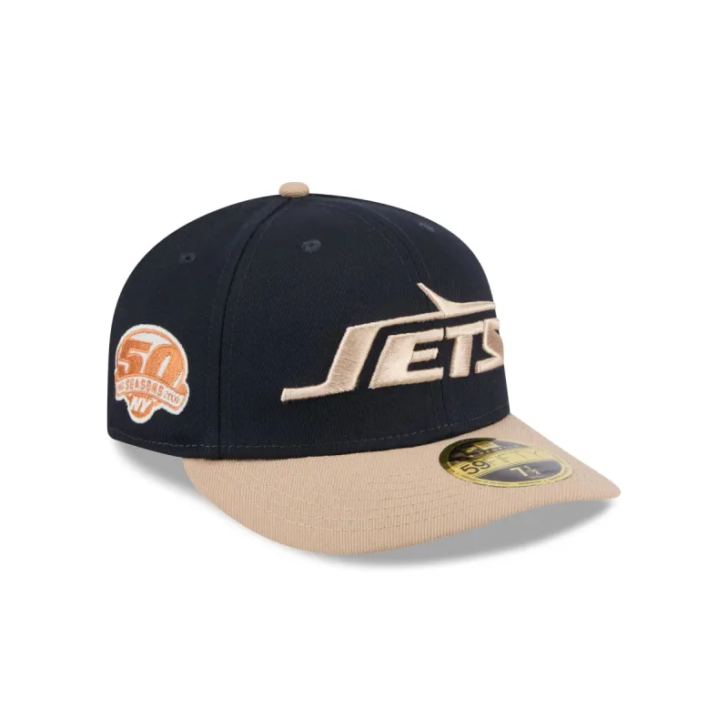 New York Jets Blue Ivory Low Profile 59FIFTY Fitted Hat sold by New Era