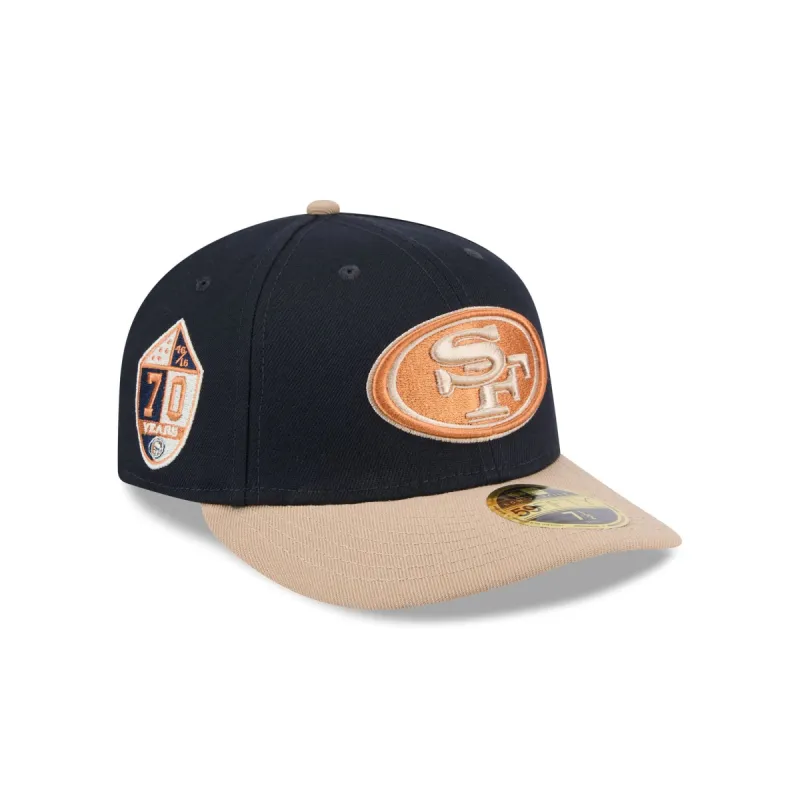 San Francisco 49ers Blue Ivory Low Profile 59FIFTY Fitted Hat sold by New Era
