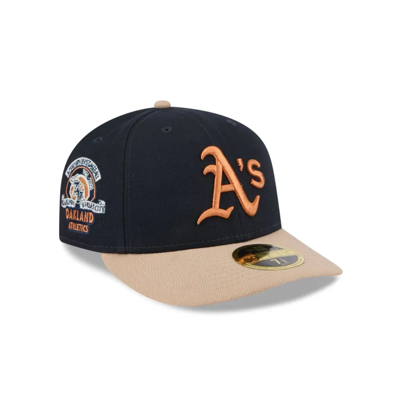 Oakland Athletics Blue Ivory Low Profile 59FIFTY Fitted Hat sold by New Era