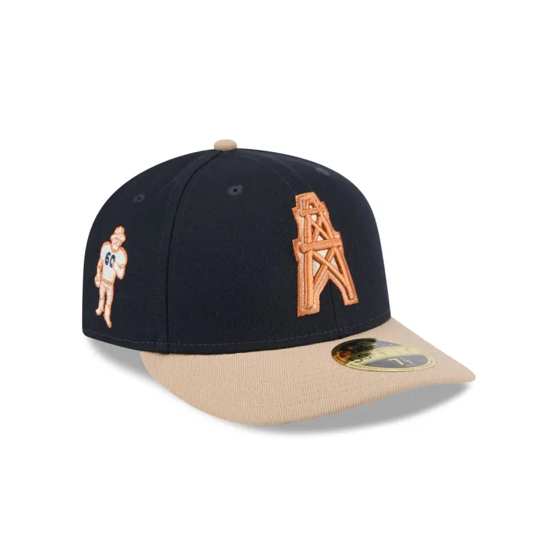 Oilers Blue Ivory Low Profile 59FIFTY Fitted Hat sold by New Era