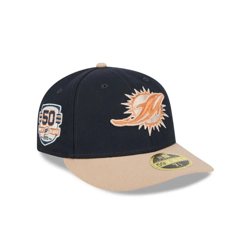 Miami Dolphins Blue Ivory Low Profile 59FIFTY Fitted Hat sold by New Era