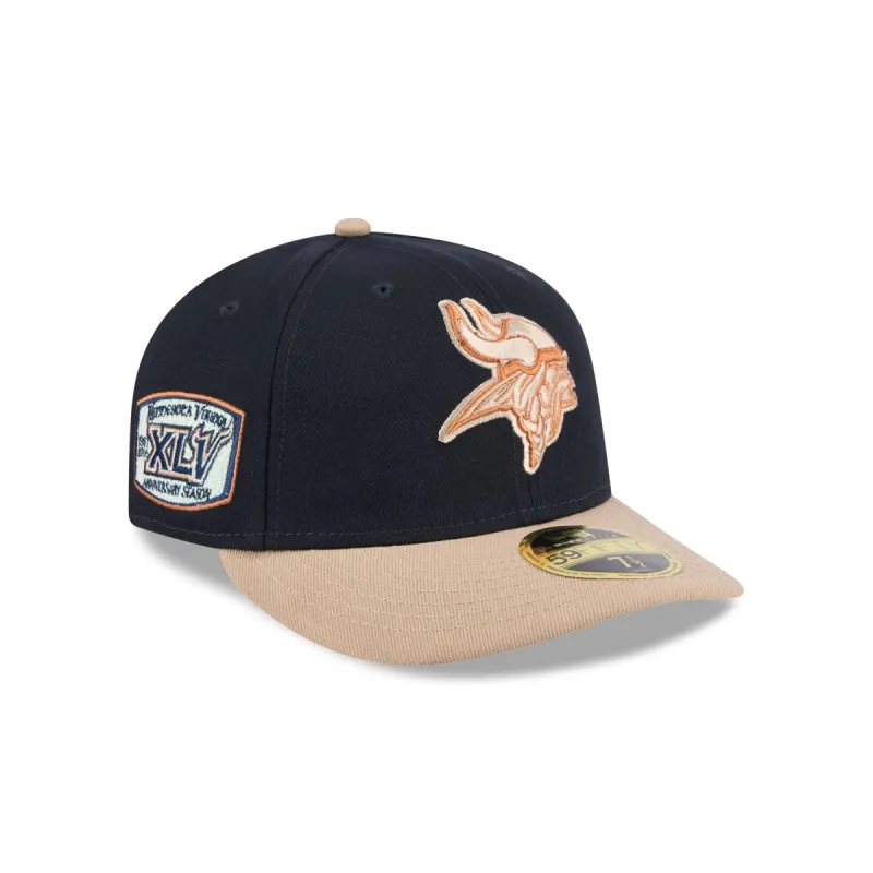 Minnesota Vikings Blue Ivory Low Profile 59FIFTY Fitted Hat sold by New Era