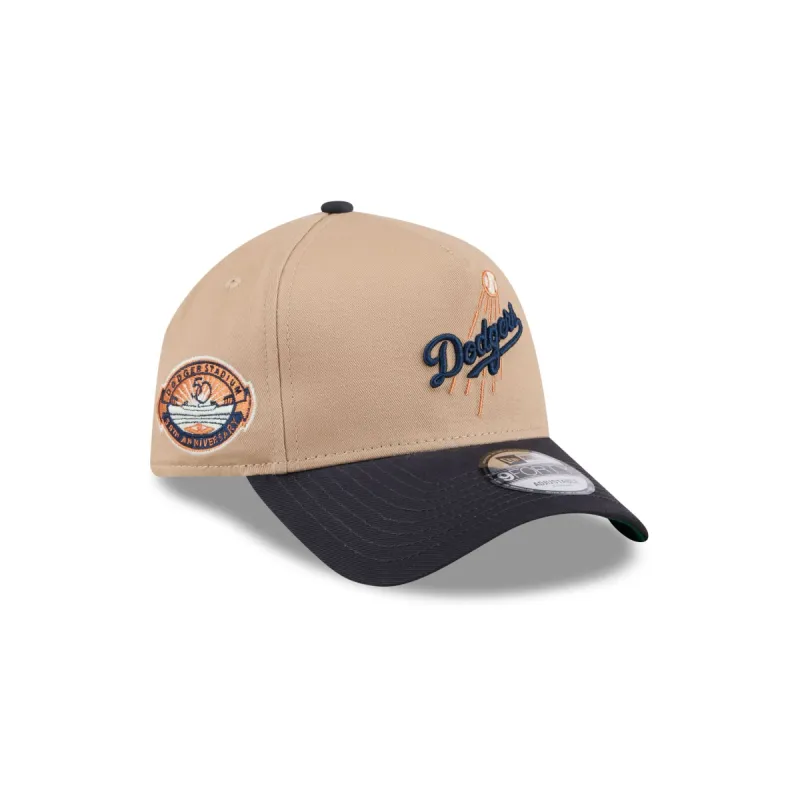 Los Angeles Dodgers Beige Khaki 9FORTY A-Frame Snapback Hat sold by New Era
