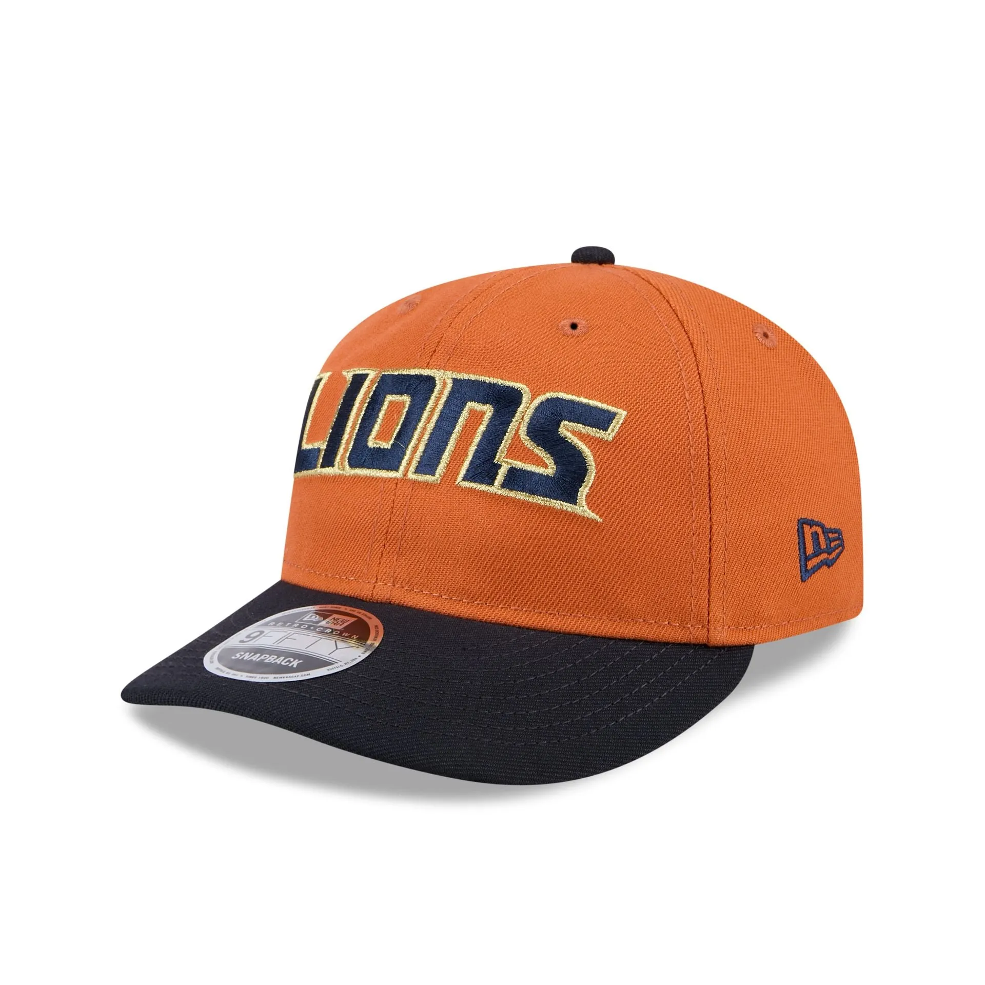 Detroit Lions Gold Wood Retro Crown 9FIFTY Snapback Hat sold by New Era