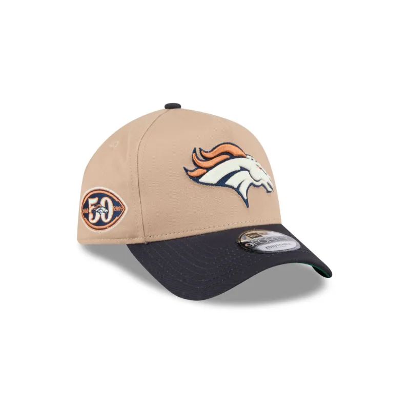 Denver Broncos Beige Khaki 9FORTY A-Frame Snapback Hat sold by New Era