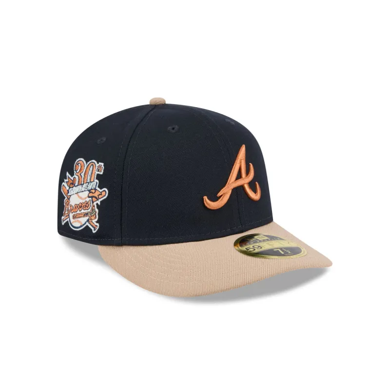 Atlanta Braves Blue Ivory Low Profile 59FIFTY Fitted Hat sold by New Era
