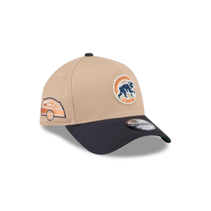 Chicago Cubs Beige Khaki 9FORTY A-Frame Snapback Hat sold by New Era