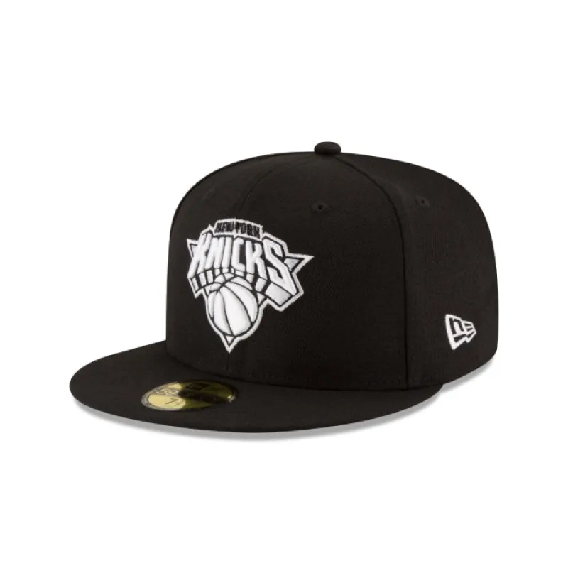 New York Knicks Black & White 59FIFTY Fitted Hat sold by New Era