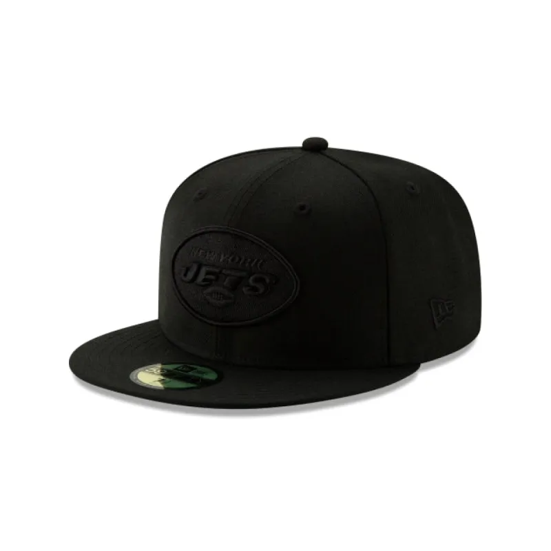 New York Jets Basic Black On Black 59FIFTY Fitted Hat sold by New Era