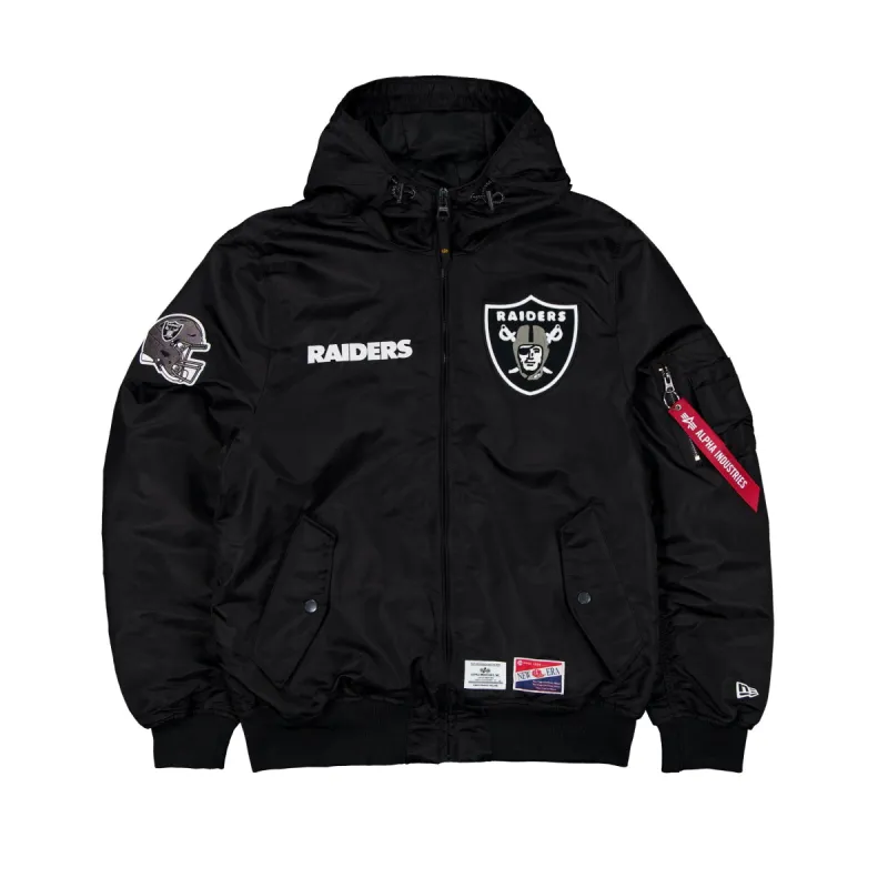 Alpha Industries x Las Vegas Raiders L-2B Hooded Bomber Jacket sold by New Era