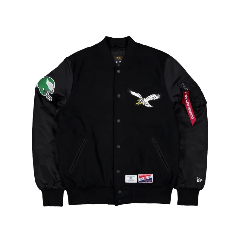 Alpha Industries x Philadelphia Eagles Historic MA-1 Wool Varsity Jacket sold by New Era