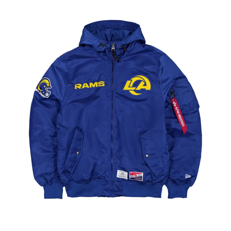 Alpha Industries x Los Angeles Rams L-2B Hooded Bomber Jacket sold by New Era
