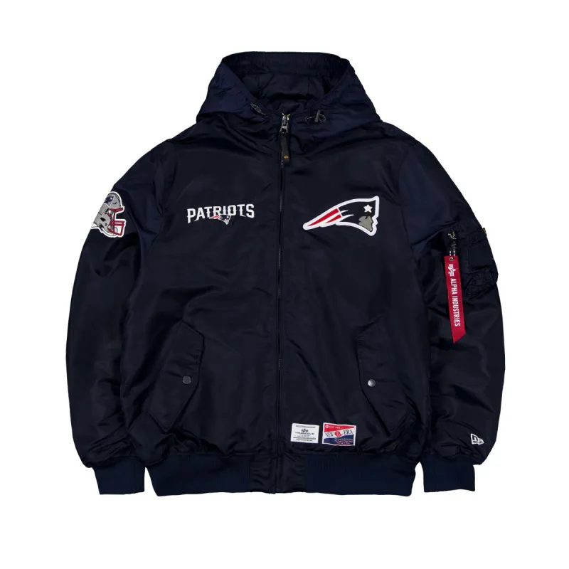 Alpha Industries x New England Patriots L-2B Hooded Bomber Jacket sold by New Era