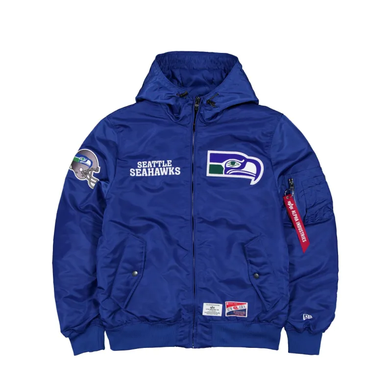 Alpha Industries x Seattle Seahawks Historic L-2B Hooded Bomber Jacket sold by New Era