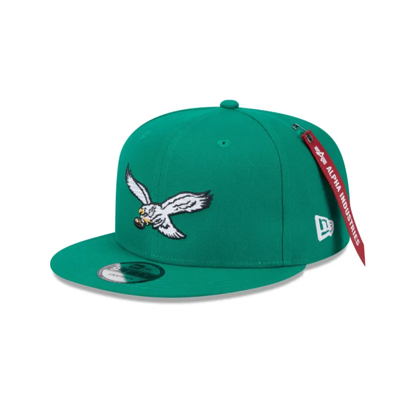 Alpha Industries x Philadelphia Eagles Historic Green 9FIFTY Snapback Hat sold by New Era