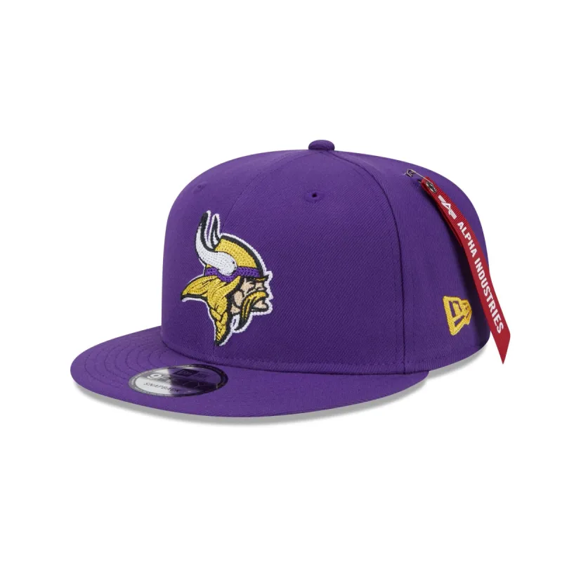 Alpha Industries x Minnesota Vikings Purple 9FIFTY Snapback Hat sold by New Era
