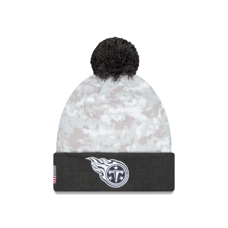 Tennessee Titans 2024 Salute to Service Pom Knit Hat sold by New Era