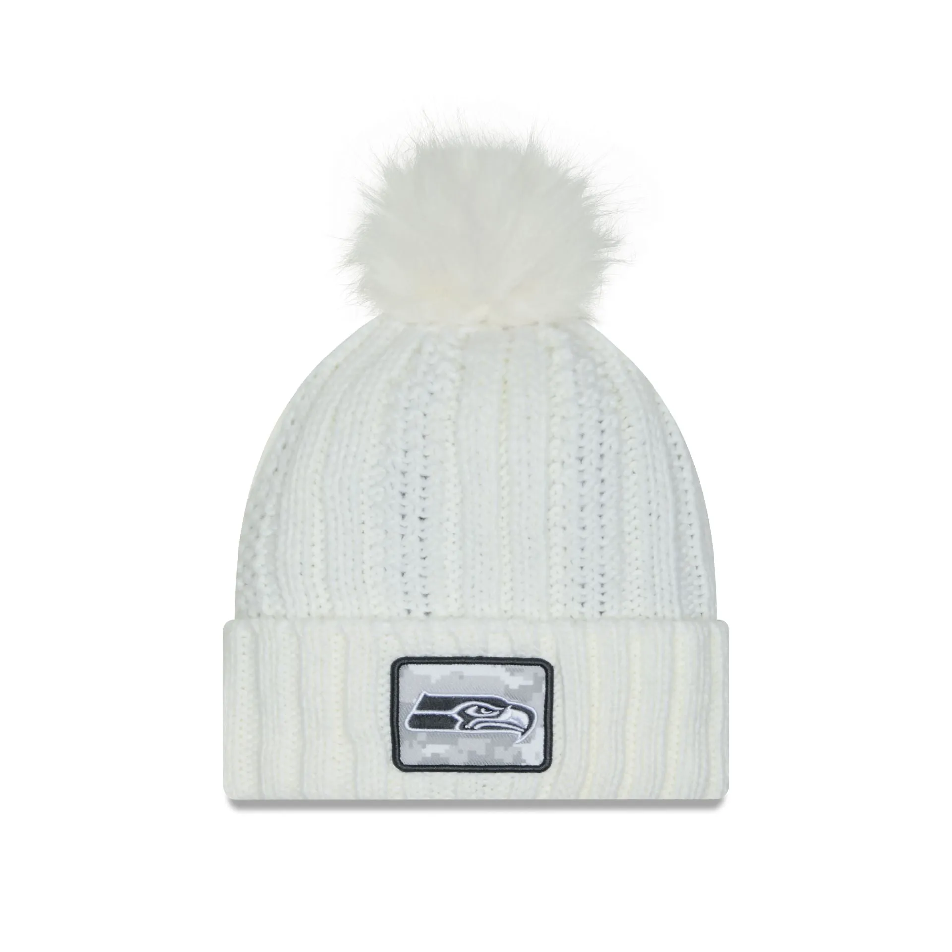 Seattle Seahawks 2024 Salute to Service Women's Pom Knit Hat sold by New Era
