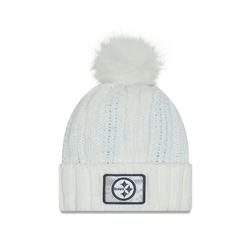 Pittsburgh Steelers 2024 Salute to Service Women's Pom Knit Hat sold by New Era
