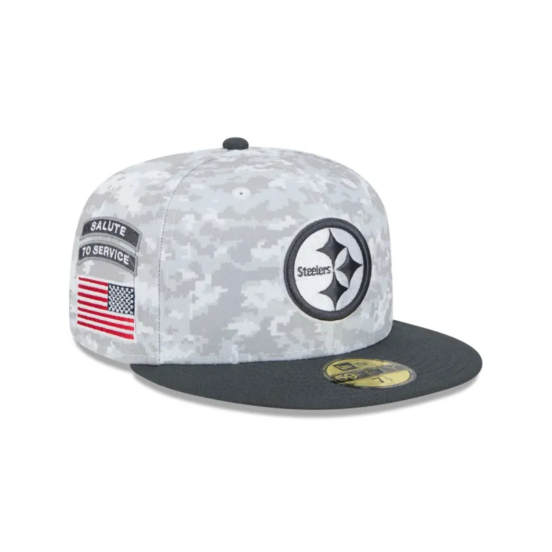 Pittsburgh Steelers 2024 Salute to Service 59FIFTY Fitted Hat sold by New Era
