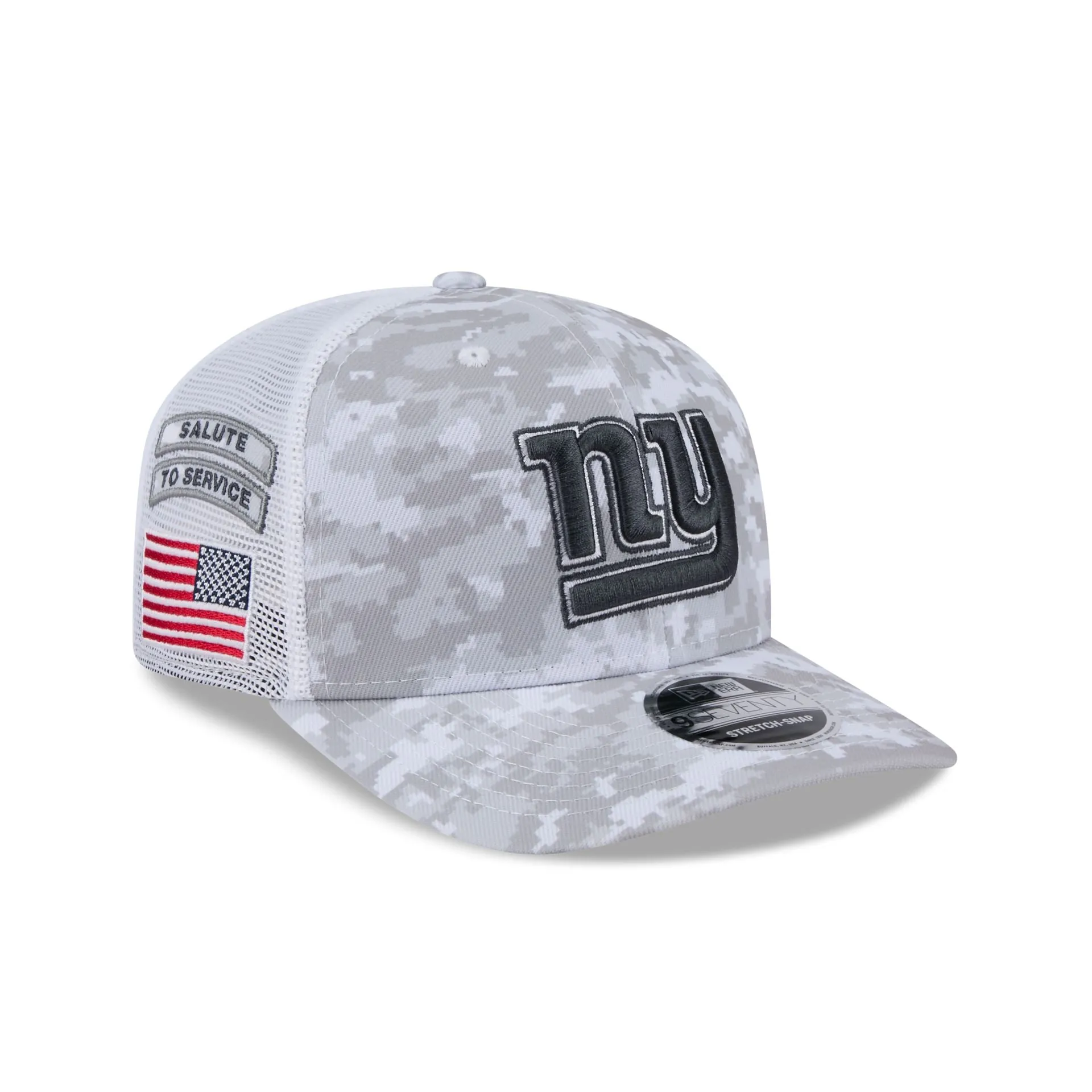 New York Giants 2024 Salute to Service 9SEVENTY Trucker Hat sold by New Era