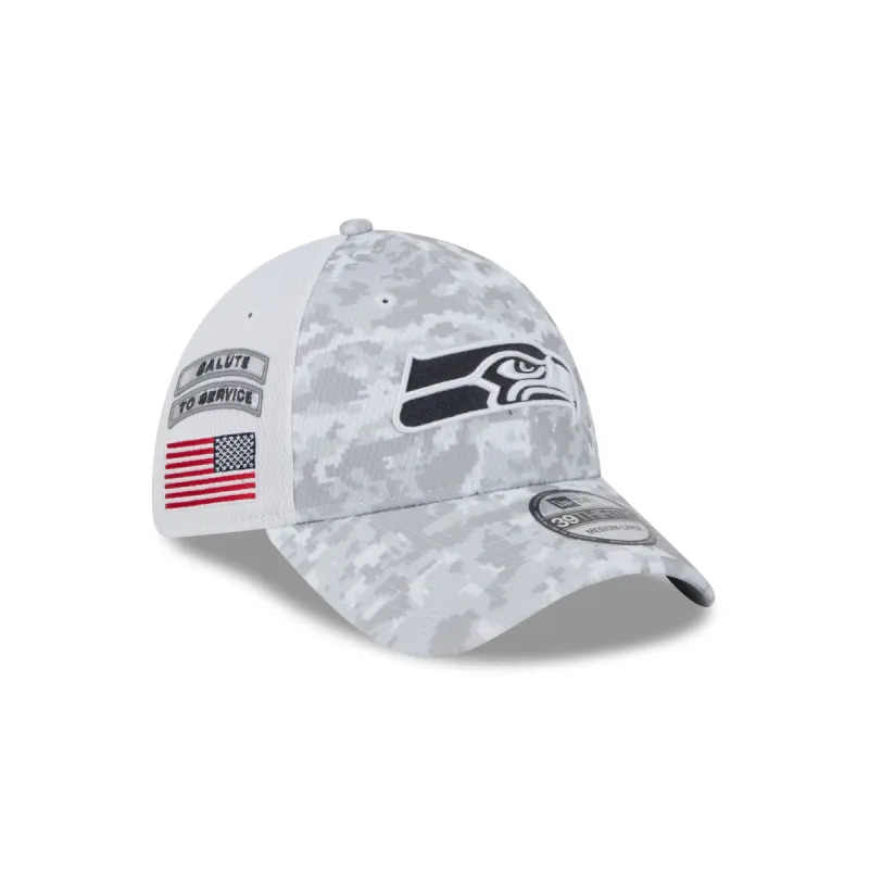 Seattle Seahawks 2024 Salute to Service 39THIRTY Stretch Fit Hat sold by New Era