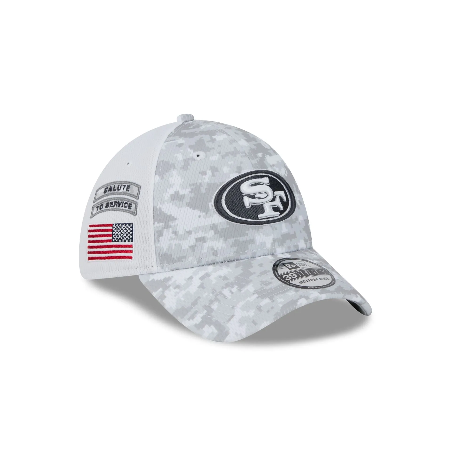 San Francisco 49ers 2024 Salute to Service 39THIRTY Stretch Fit Hat sold by New Era