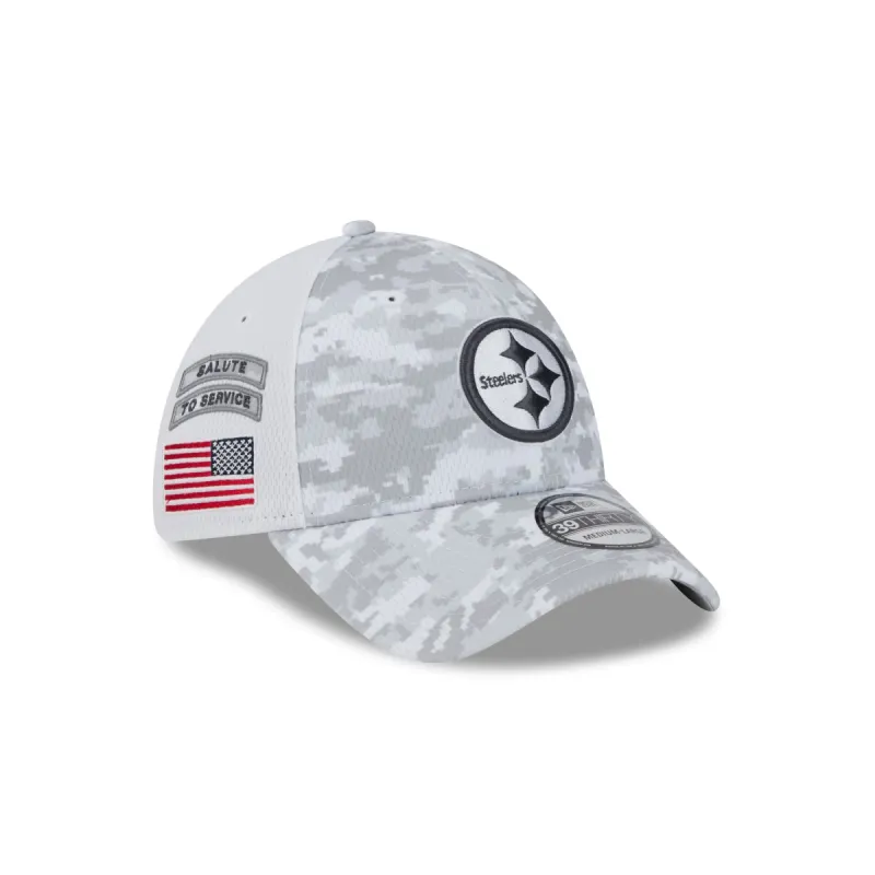 Pittsburgh Steelers 2024 Salute to Service 39THIRTY Stretch Fit Hat sold by New Era