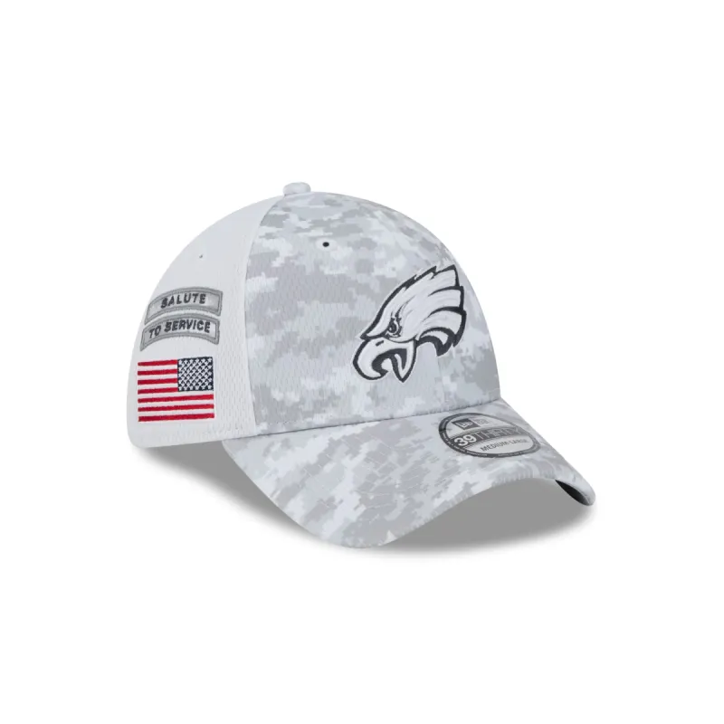 Philadelphia Eagles 2024 Salute to Service 39THIRTY Stretch Fit Hat made by New Era
