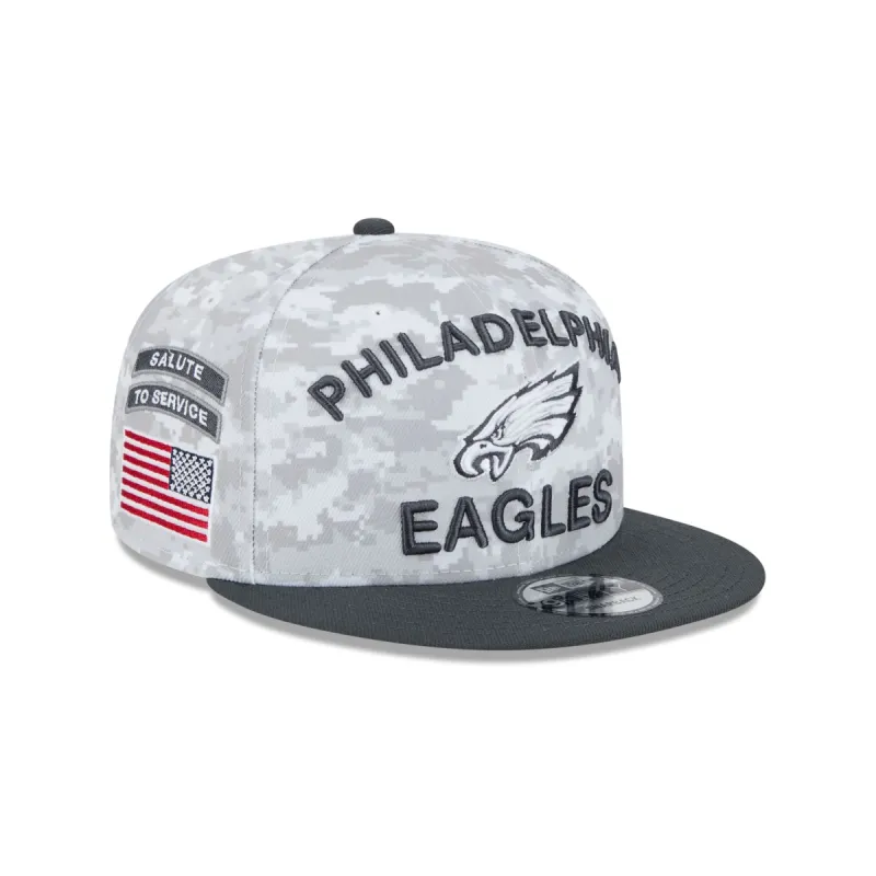 Philadelphia Eagles 2024 Salute to Service 9FIFTY Snapback Hat sold by New Era