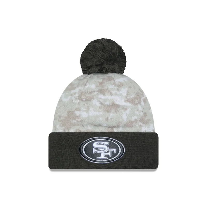 San Francisco 49ers 2024 Salute to Service Pom Knit Hat sold by New Era
