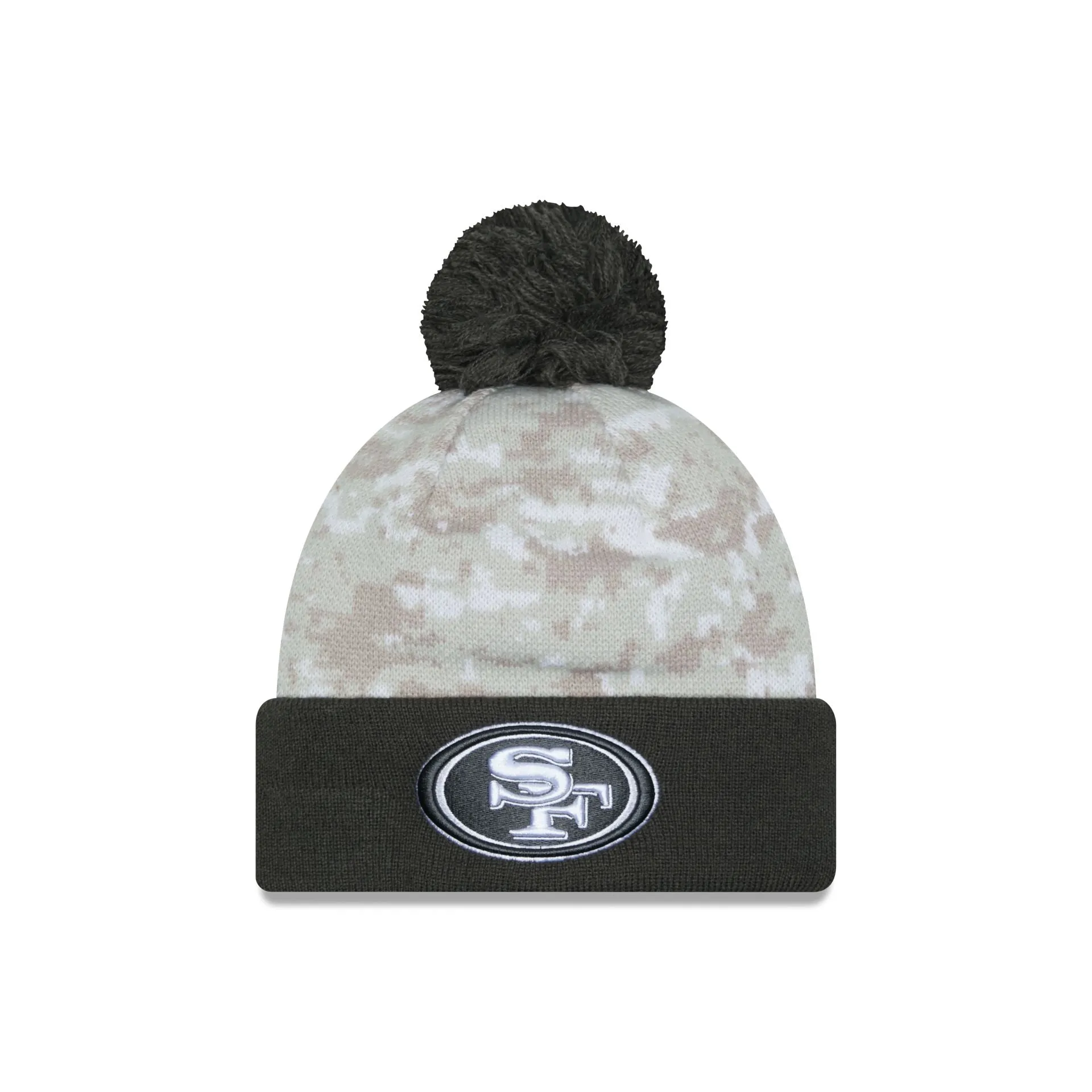 San Francisco 49ers 2024 Salute to Service Pom Knit Hat sold by New Era