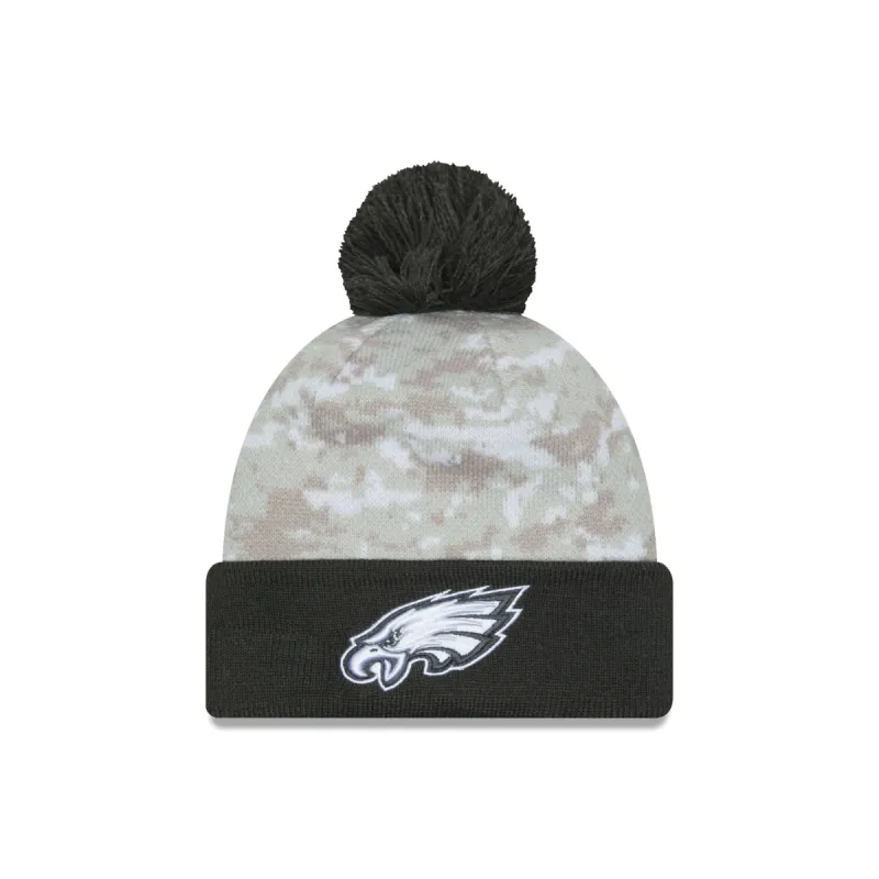 Philadelphia Eagles 2024 Salute to Service Pom Knit Hat sold by New Era