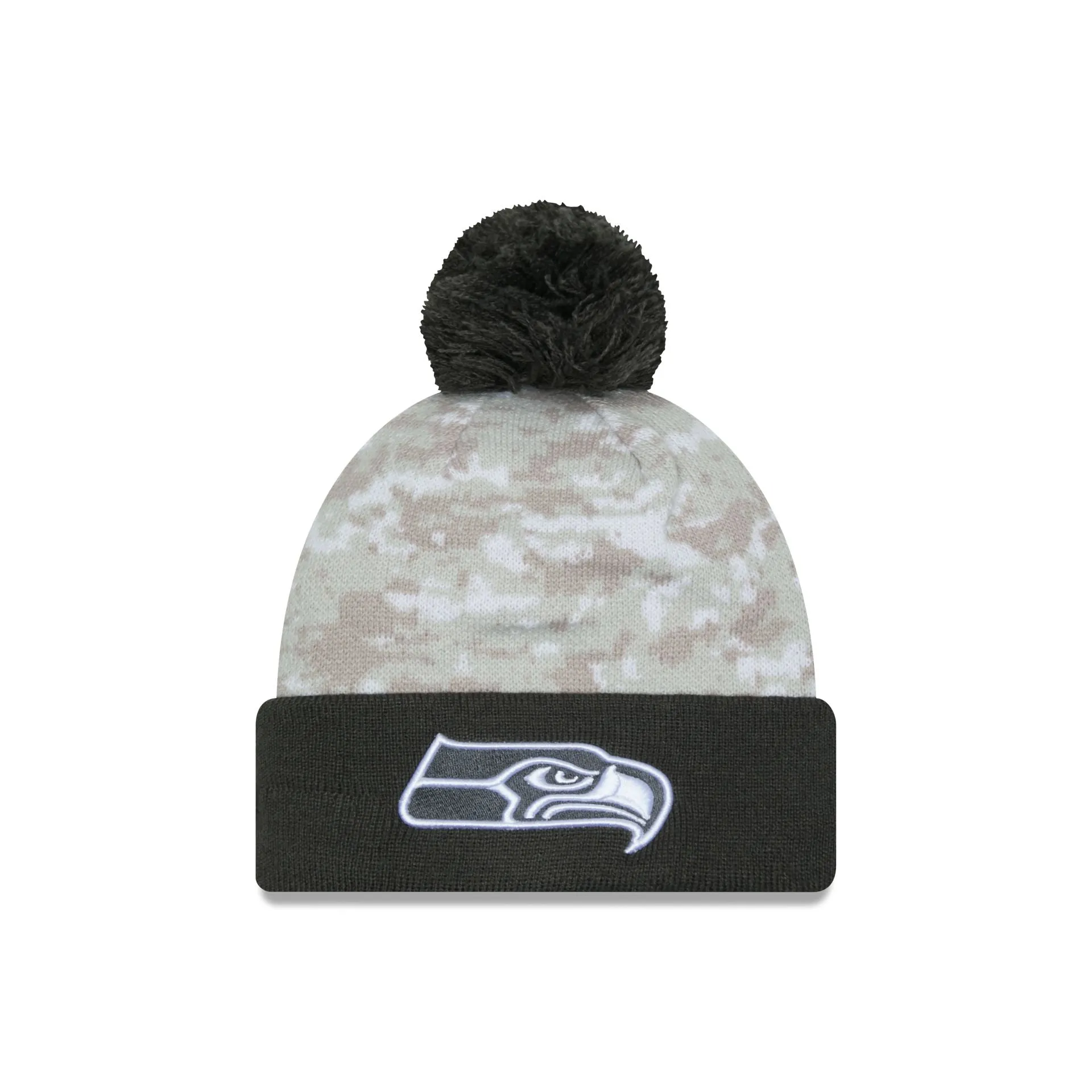 Seattle Seahawks 2024 Salute to Service Pom Knit Hat sold by New Era
