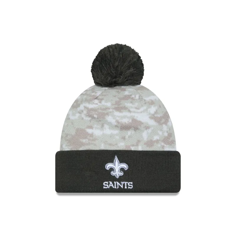 New Orleans Saints 2024 Salute to Service Pom Knit Hat sold by New Era