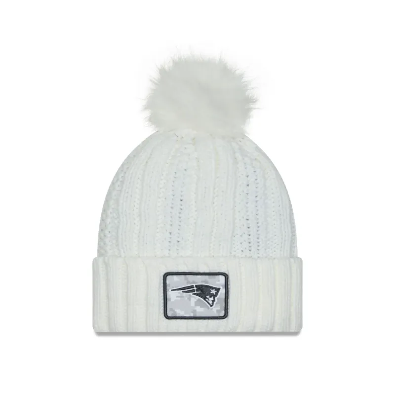 New England Patriots 2024 Salute to Service Women's Pom Knit Hat sold by New Era
