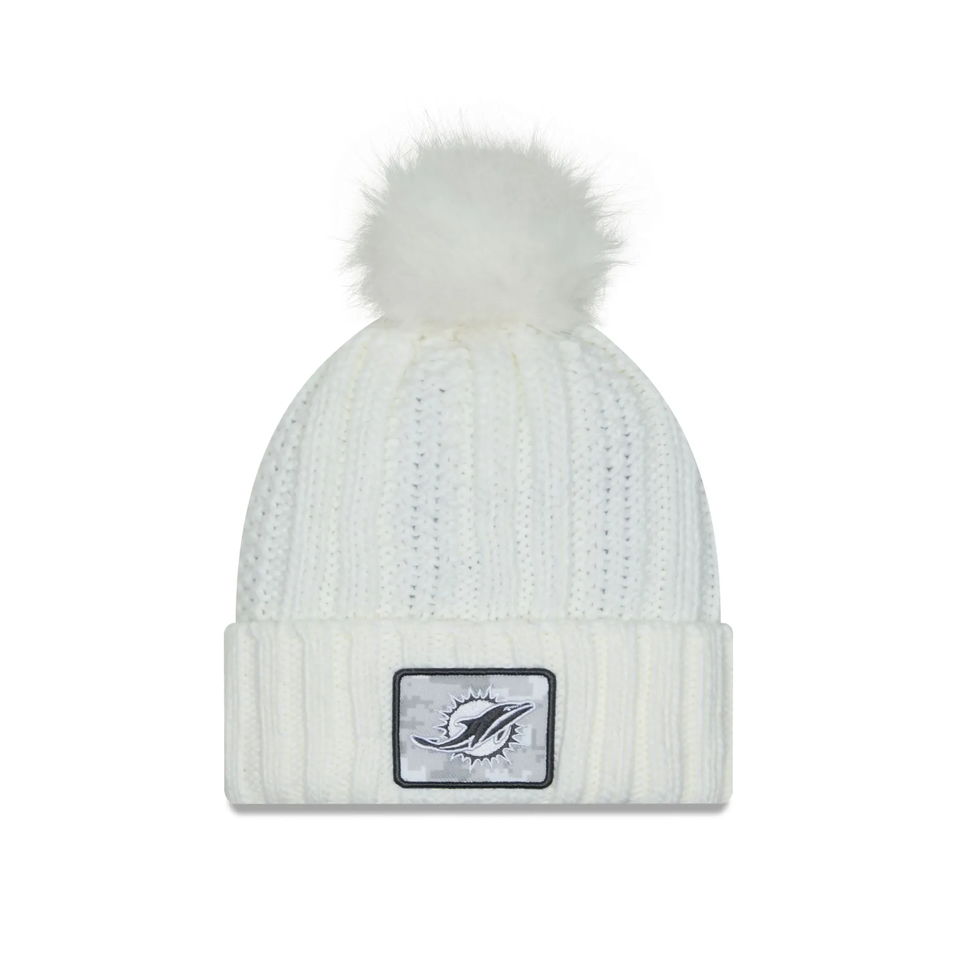 Miami Dolphins 2024 Salute to Service Women's Pom Knit Hat sold by New Era