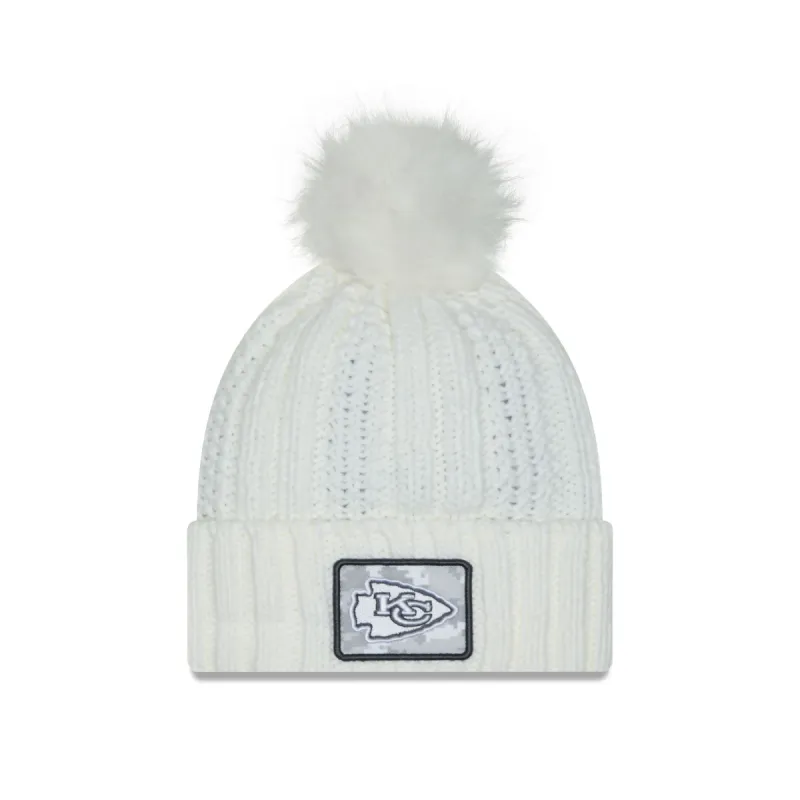 Kansas City Chiefs 2024 Salute to Service Women's Pom Knit Hat sold by New Era
