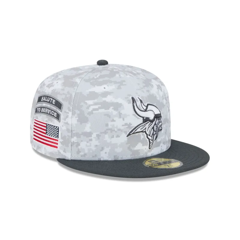 Minnesota Vikings 2024 Salute to Service 59FIFTY Fitted Hat made by New Era
