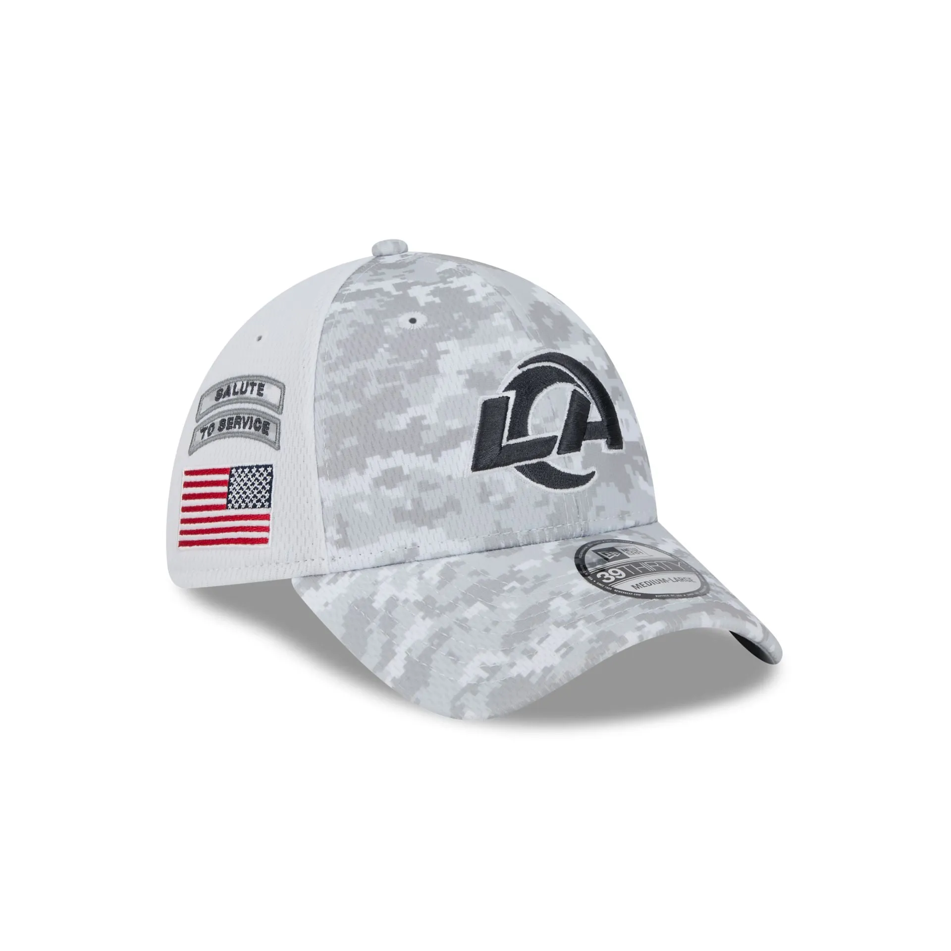 Los Angeles Rams 2024 Salute to Service 39THIRTY Stretch Fit Hat sold by New Era