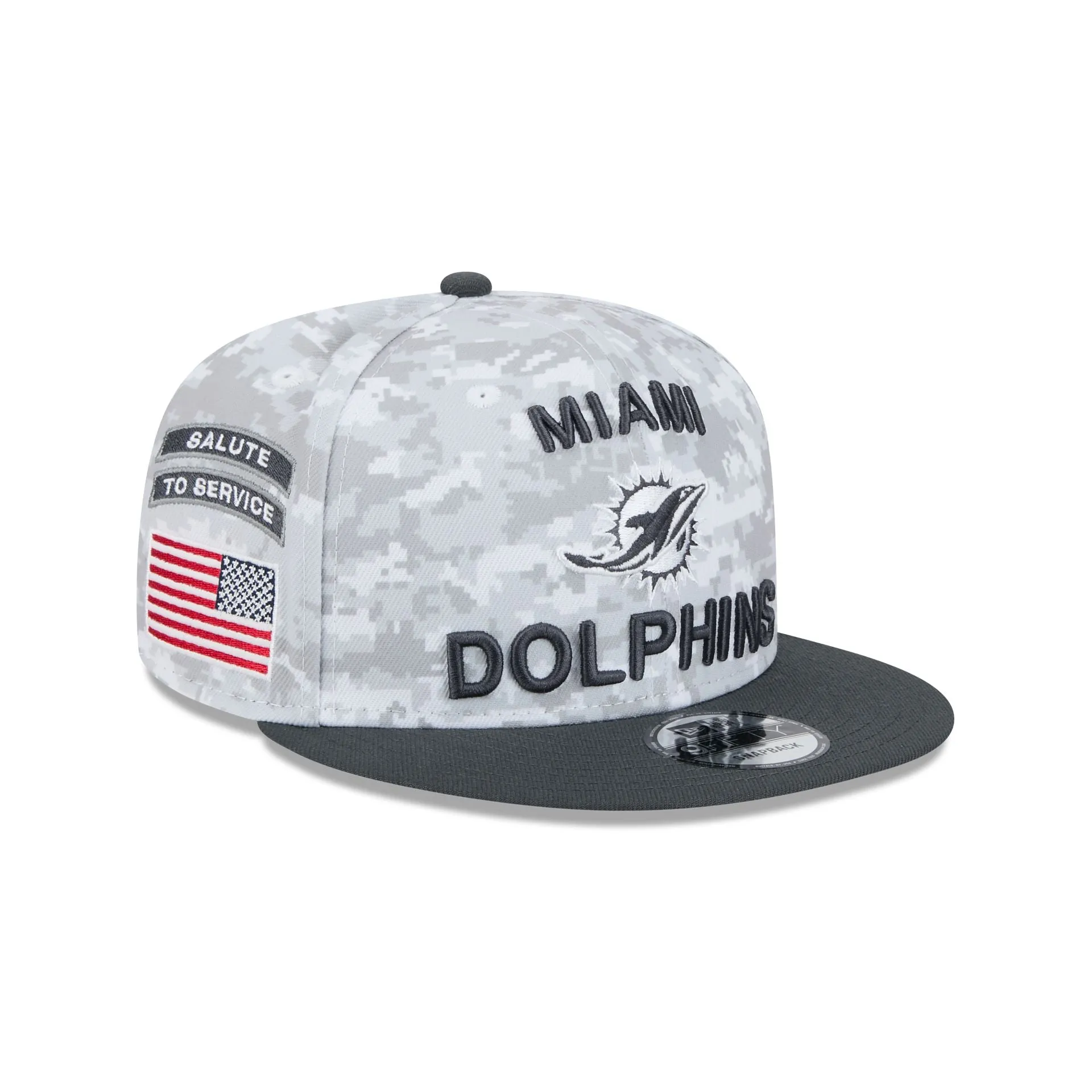 Miami Dolphins 2024 Salute to Service 9FIFTY Snapback Hat sold by New Era