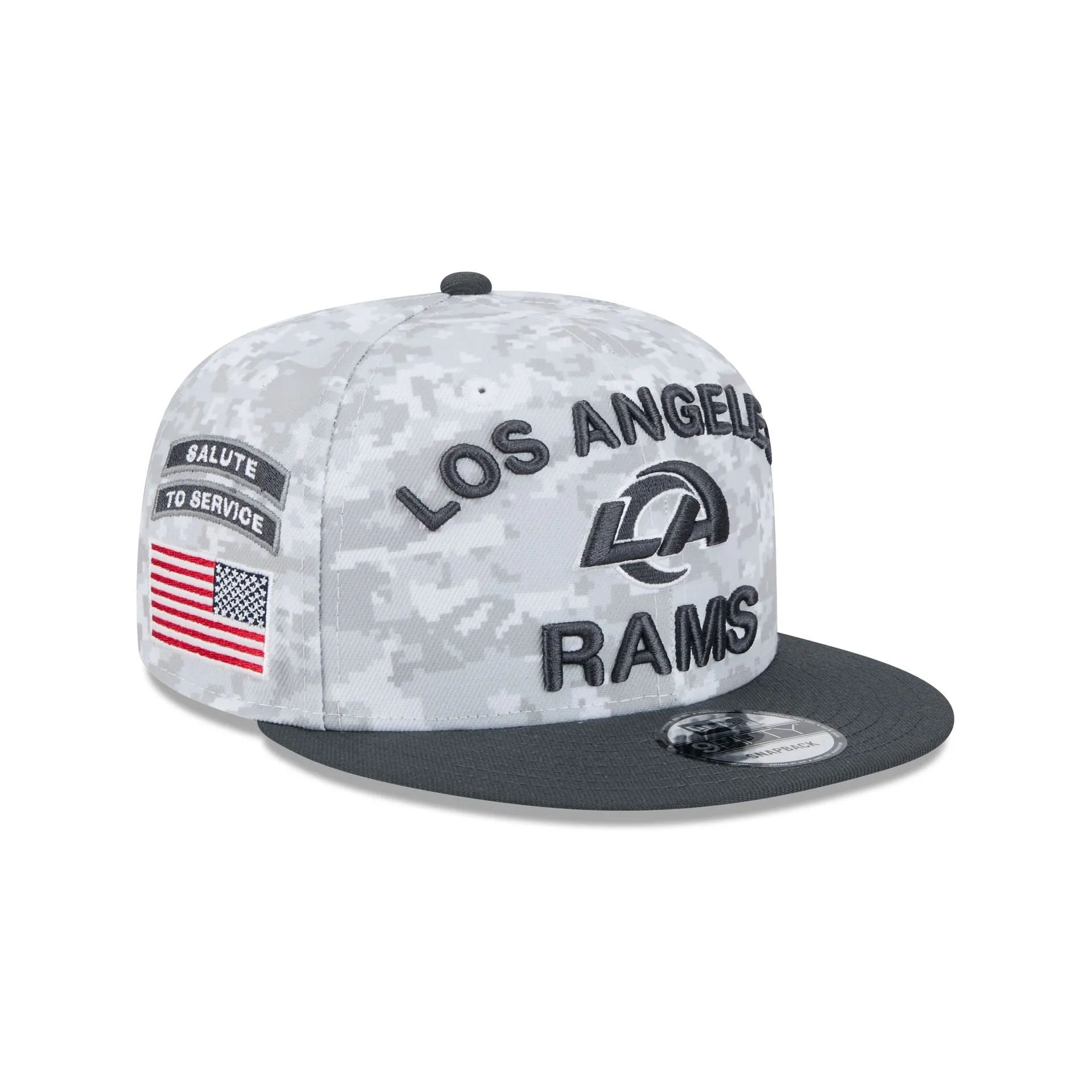 Los Angeles Rams 2024 Salute to Service 9FIFTY Snapback Hat sold by New Era