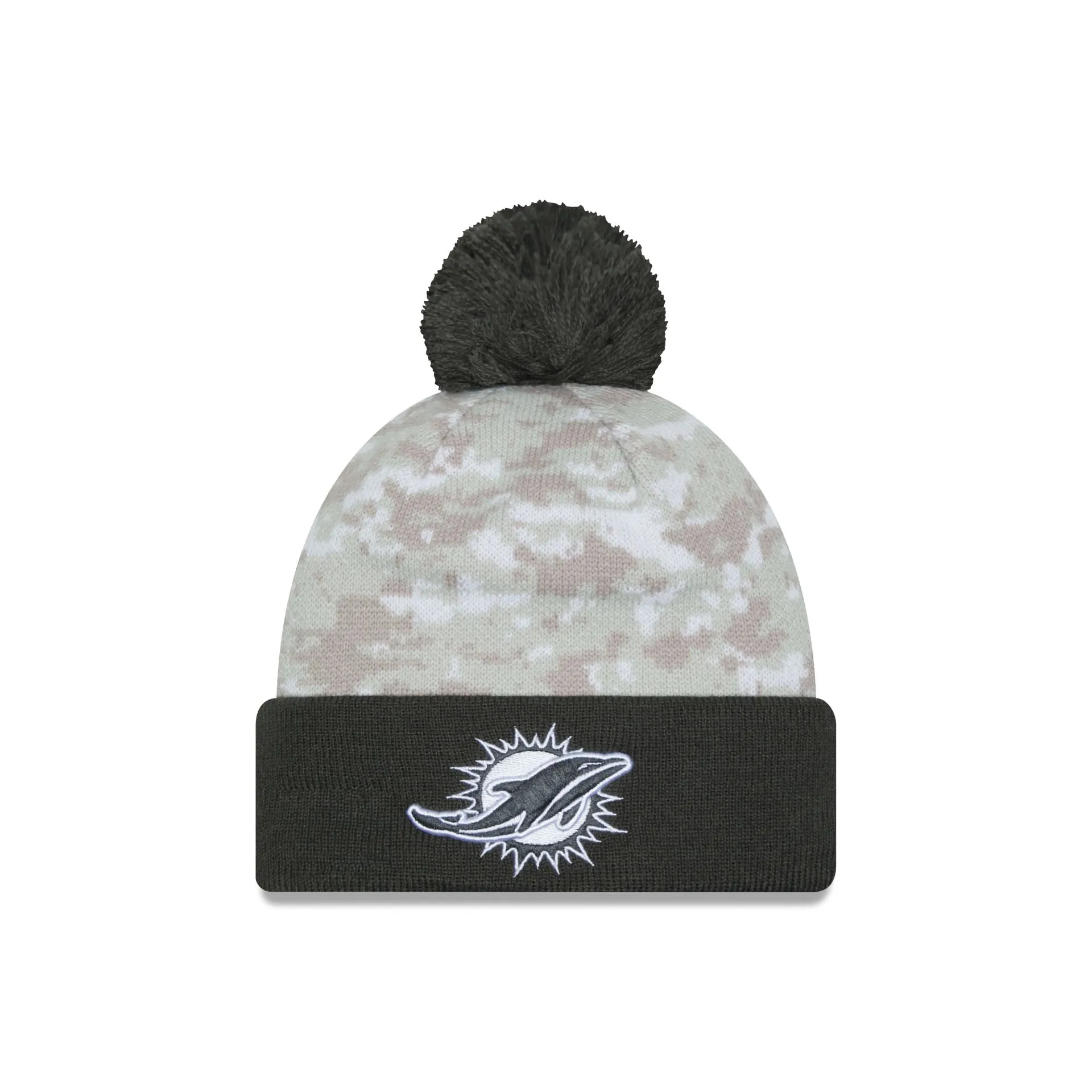 Miami Dolphins 2024 Salute to Service Pom Knit Hat sold by New Era